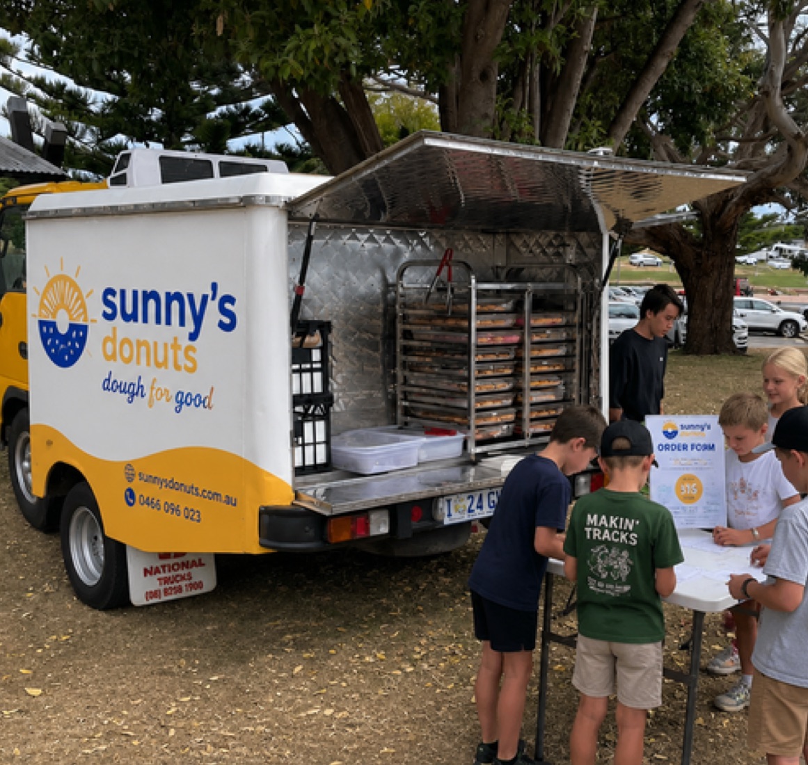 Sunny's Donuts van at a fundraiser collection day